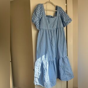 Striped blue maxi dress